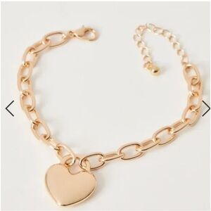 Just Fab Heart Linked Charm Bracelet